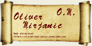 Oliver Mirjanić vizit kartica